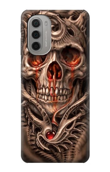 S1675 Skull Blood Tattoo Case For Motorola Moto G51 5G